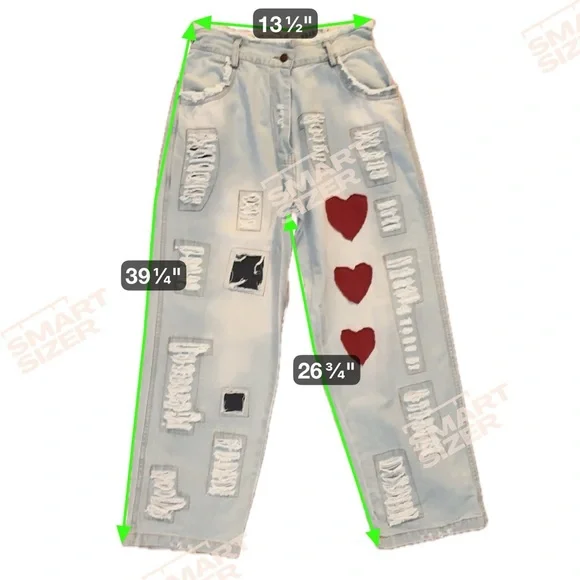 Paperlace Wide Leg Heart Jeans - Picture 14 of 14